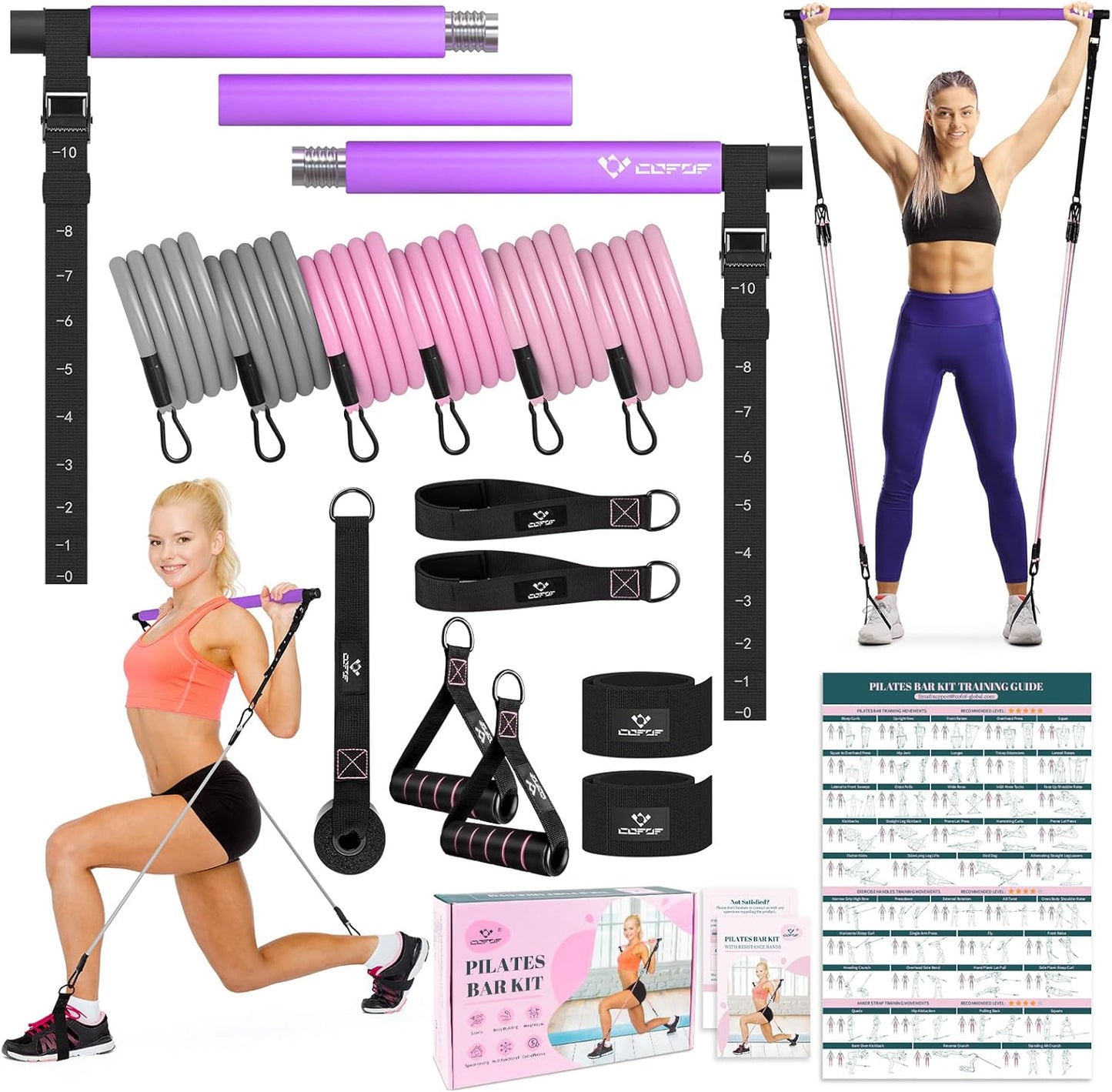 Drążek Pilates z Gumami Oporowymi