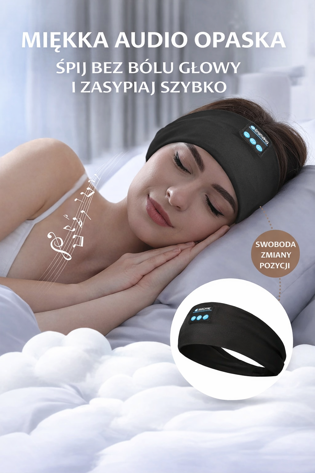 Bezprzewodowa opaska z głosnikami
